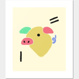 Kawaii shapes ft. Pig Posters and Art